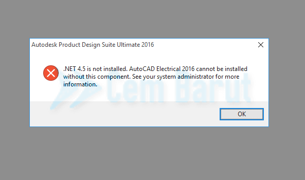 .net 4.5 is not installed autocad 2019